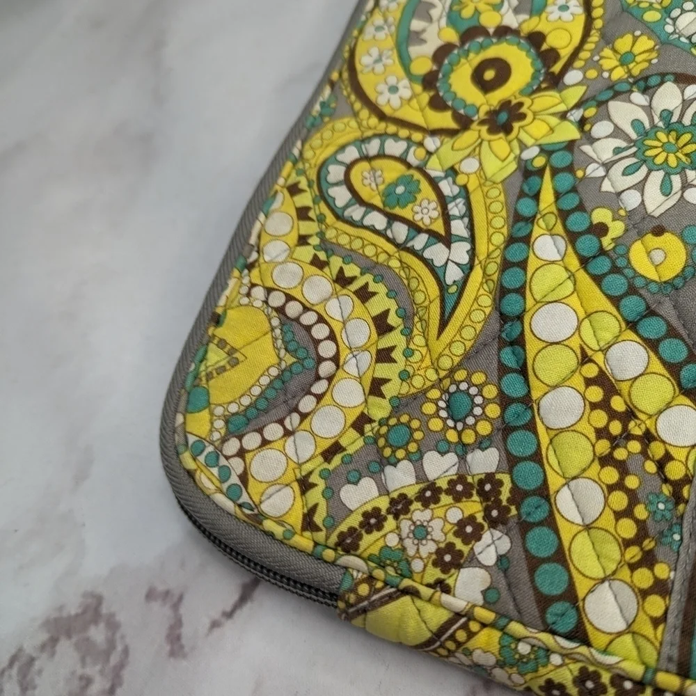 Vera Bradley Laptop Case Blue Yellow Paisley Tapestry Quilted Boho Hippie 11x14